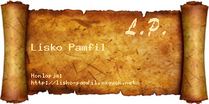 Lisko Pamfil névjegykártya